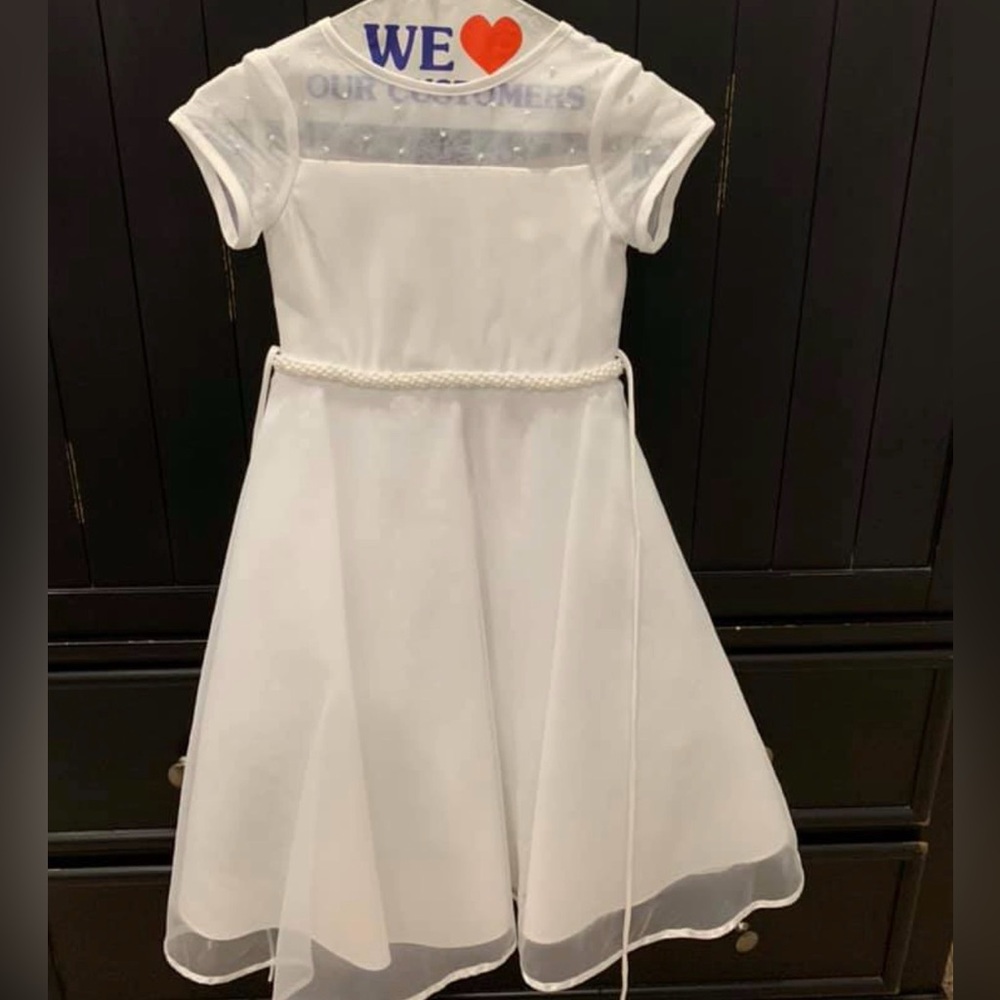 Elegant White communion or flower girl  Dress